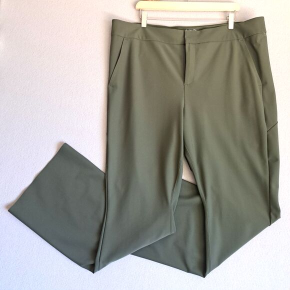 Athleta Stellar Flare Trouser Pants Aspen Green Women’s 20 Elastic Waist Plus - Picture 1 of 11